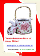 Chaleira Porcelana Oriental/Floral com Infusor 800 ml