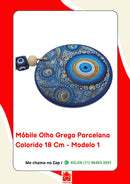 Móbile Olho Grego Porcelana Colorido - 18 cm