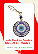Móbile Olho Grego Porcelana Colorido - 18 cm