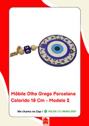 Móbile Olho Grego Porcelana Colorido - 18 cm