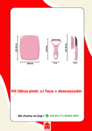 Kit de Cozinha 4 Peças Portátil – Faca, Tesoura, Tábua, Descascador – Cores Pastel