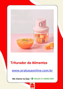 Processador Triturador Alimentos Elétrico Recarregável