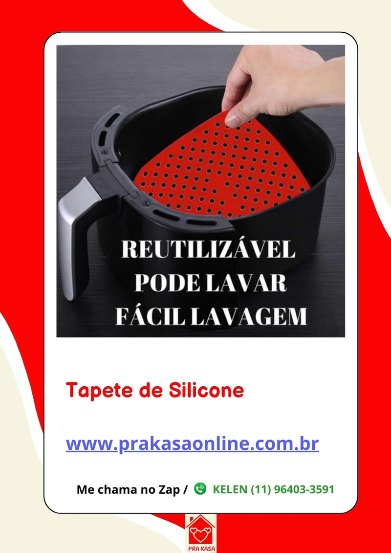 Tapete Silicone Air Fryer Tapete Protetor Fritadeira Antiaderente