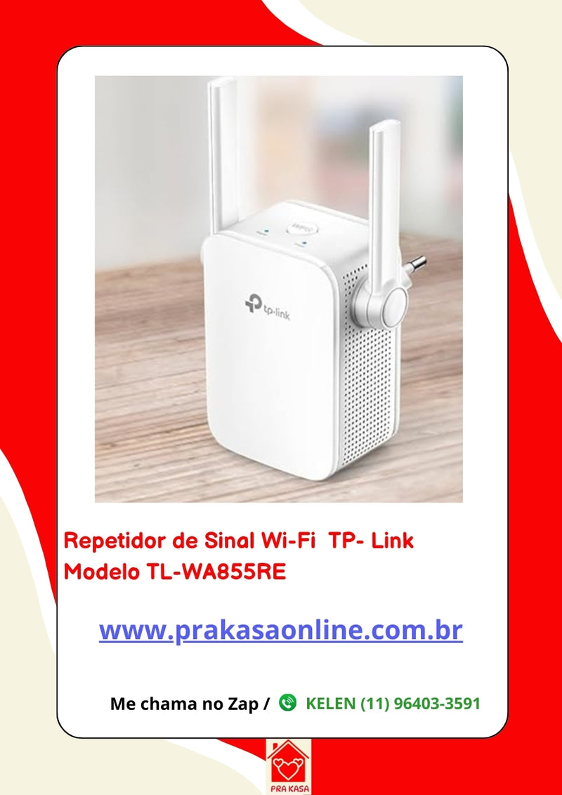 Repetidor de Sinal Wi-Fi -N300 Mbps - TL-WA855RE - TP-Link - 110V/220V