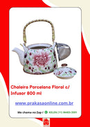 Chaleira Porcelana Oriental/Floral com Infusor 800 ml