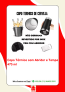 Copo Térmico para Cerveja Café Chá Chopp 473ml Com Tampa e Abridor