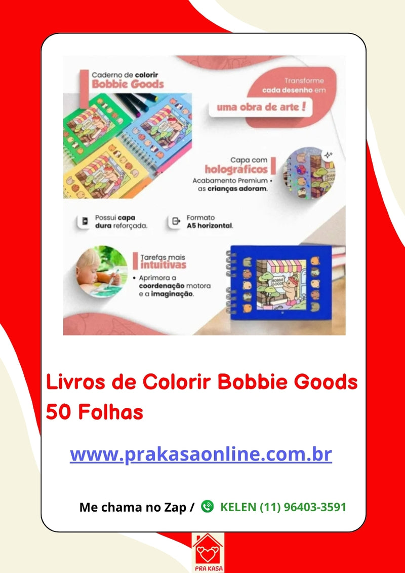 Livros de Colorir Bobbie Goods 50 Folhas
