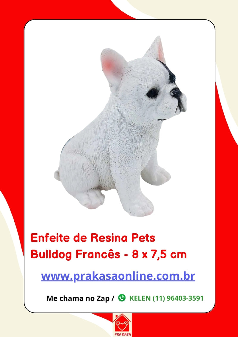 Enfeite de Resina Bulldog Francês Sentado