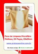 Pano de Limpeza Microfibra Multiuso, 20 Peças, 20x20cm