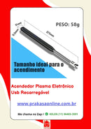 Acendedor Plasma Eletrônico USB Recarregável