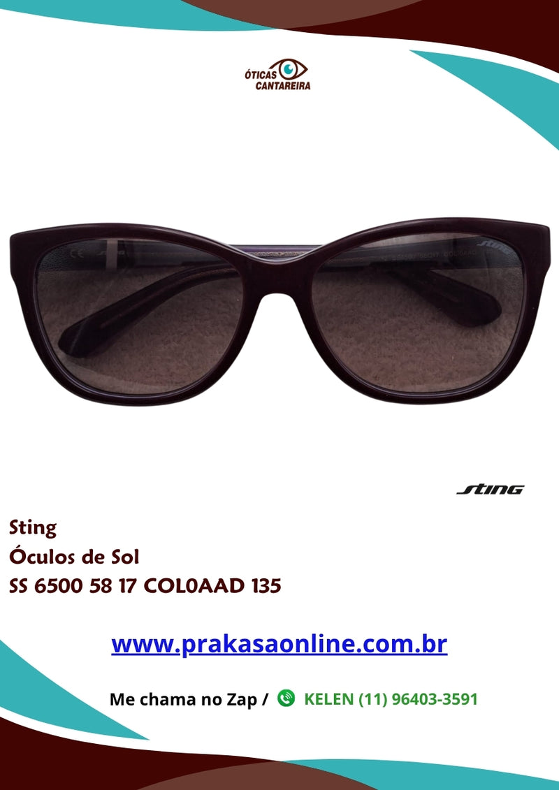 Sting - Óculos de Sol - SS 6500 58 17 COL0AAD 135