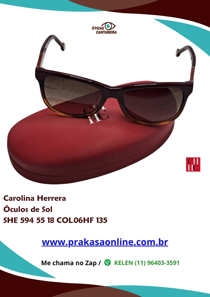 Carolina Herrera - Óculos de Sol - SHE 594 55 18 COL.06HF 135