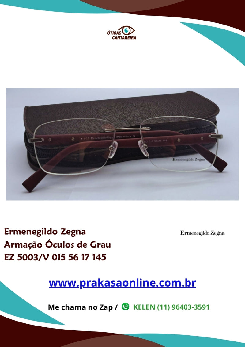 Ermenegildo Zegna - Armação Óculos de Grau - EZ 5003/V 015 56 17 145