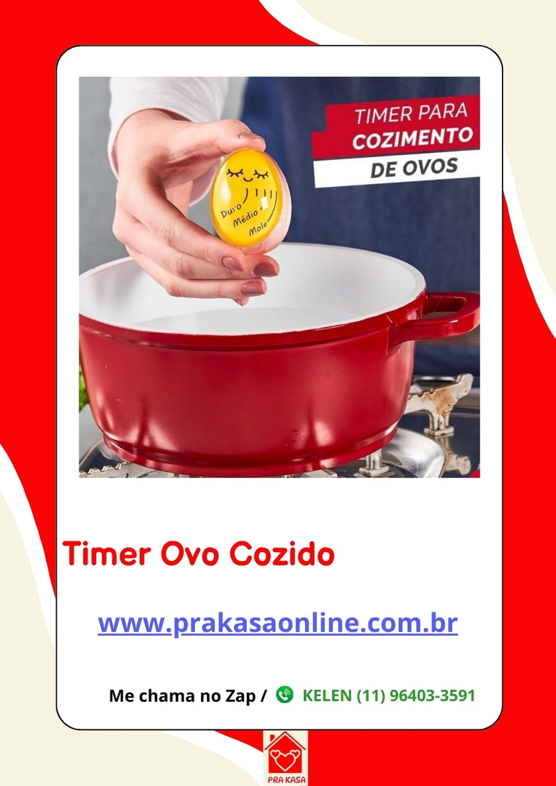Temporizador Termômetro Timer Ovo Cozido Egg Mole Médio Duro