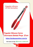 Pegador Silicone Carne Churrasco Salada Pinça 27cm