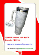 Garrafa Térmica 1200ml a Vácuo Água Gelada ou Quente com Alça e Canudo