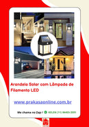 Arandela Solar com Lâmpada de Filamento LED