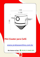 Mini Coador de Café em Aço Inox Reutilizável Monodose Filtro