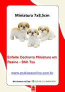 Enfeite Cachorro Miniatura em Resina - Shih Tzu