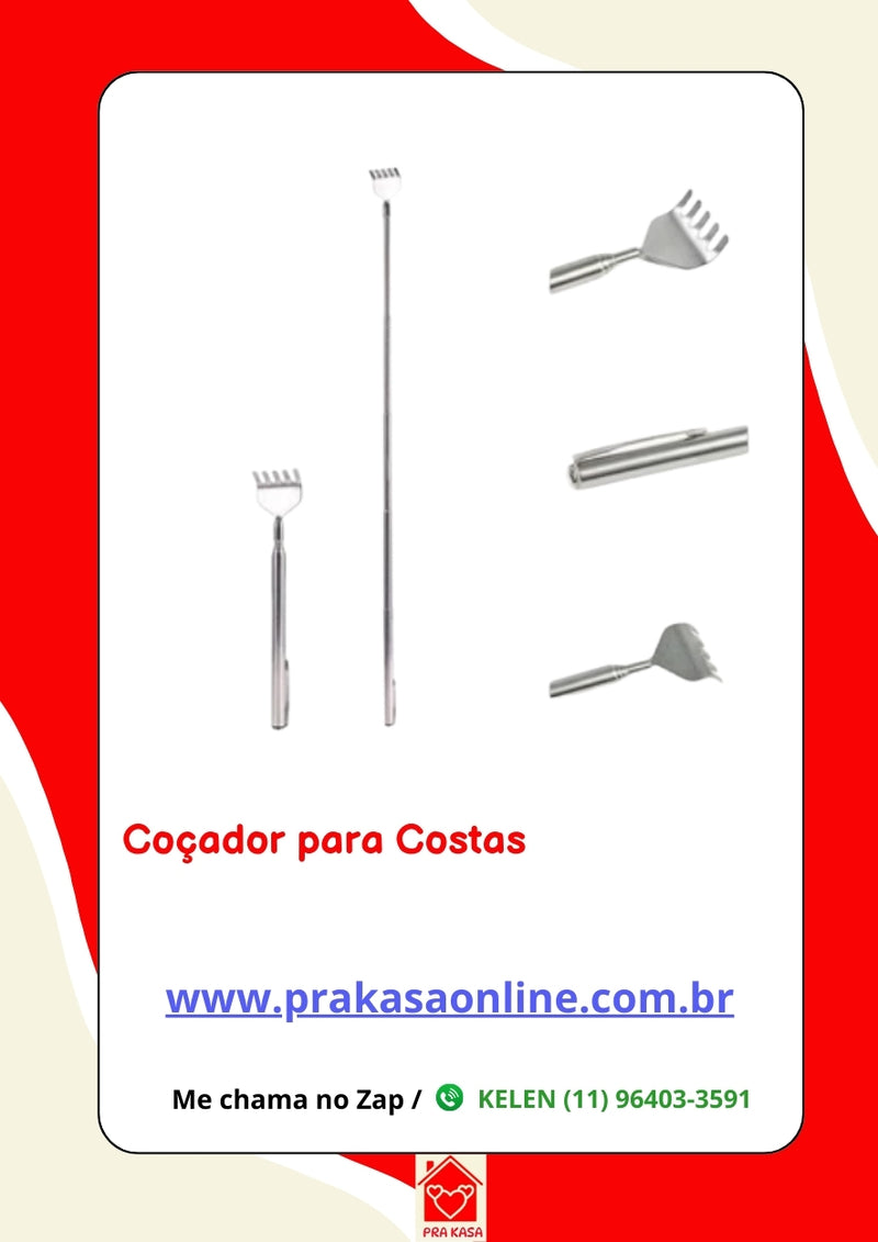 Coçador para costas portátil ajustável telescópio