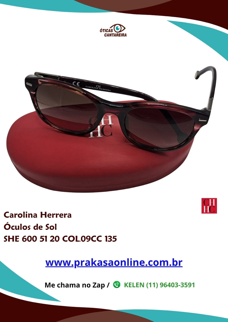 Carolina Herrera - Óculos de Sol - SHE 600 51 20 COL.09CC 135