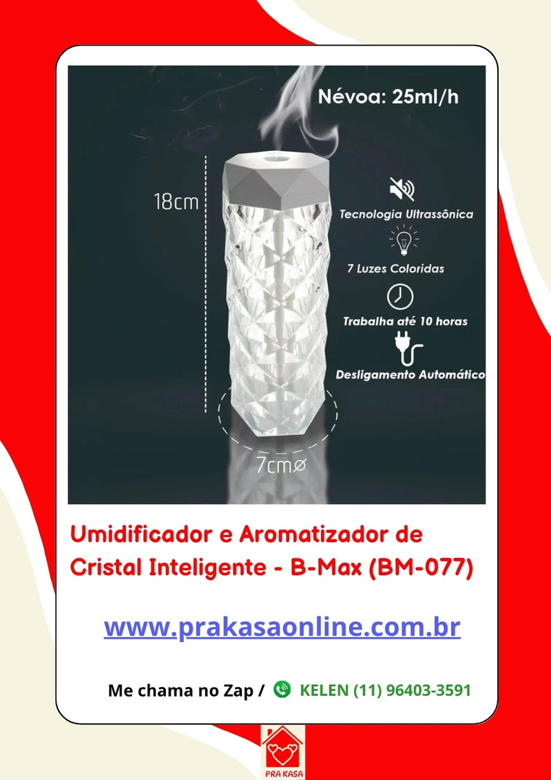Umidificador e Aromatizador de Cristal Inteligente - B-Max (BM-077)