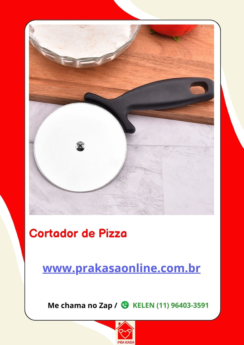 Cortador Fatiador de Pizza Massas Cabo de Plástico