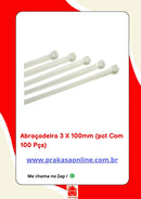 Abraçadeira de Nylon PVC 3x100mm – Pacote com 100 Unidades