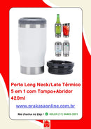 Porta Long Neck/Lata Térmico 5 em 1 com Tampa+Abridor 420ml
