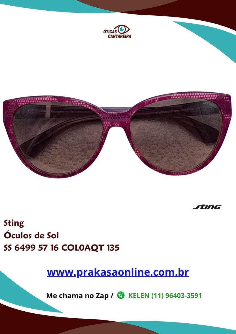 Sting - Óculos de Sol - SS 6499 57 16 COL0AQT 135