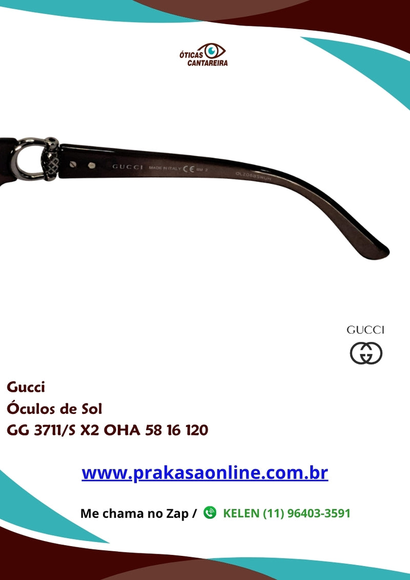 Gucci - Óculos de Sol - GG 3711/S X2 OHA 58 16 120