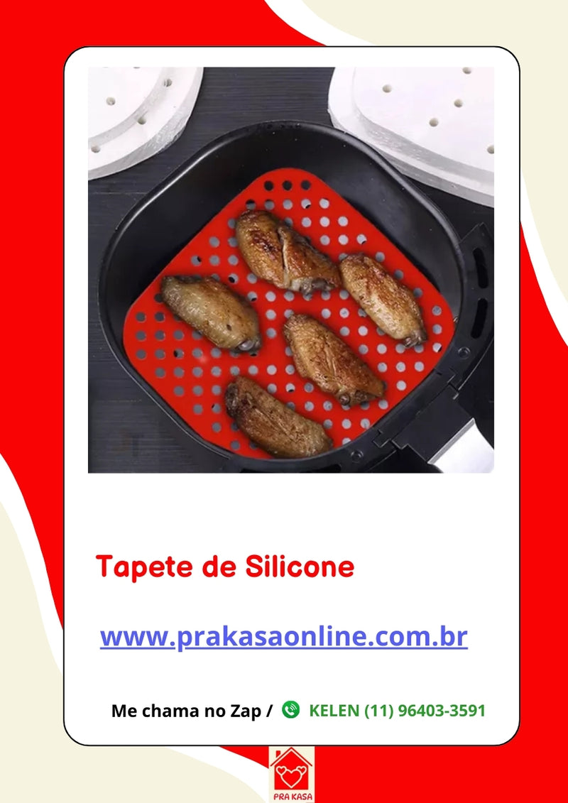 Tapete Silicone Air Fryer Tapete Protetor Fritadeira Antiaderente