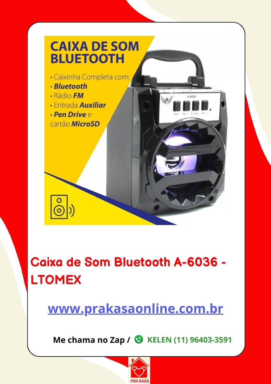 Caixa de Som Bluetooth A-6036 - LTOMEX