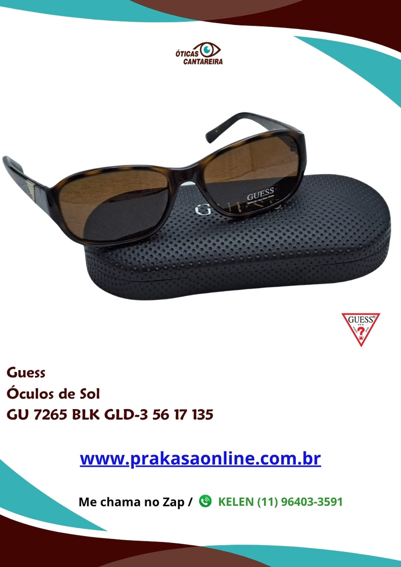 Guess - Óculos de Sol - GU 7265 BLK GLD-3 56 17 135