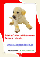 Enfeite Cachorro Miniatura em Resina - Labrador
