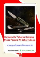 Conjunto De Talheres Camping Pesca Passeio Kit Sobrevivência