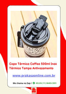 Copo Térmico Coffee 500ml Inox Térmico Tampa Antivazamento