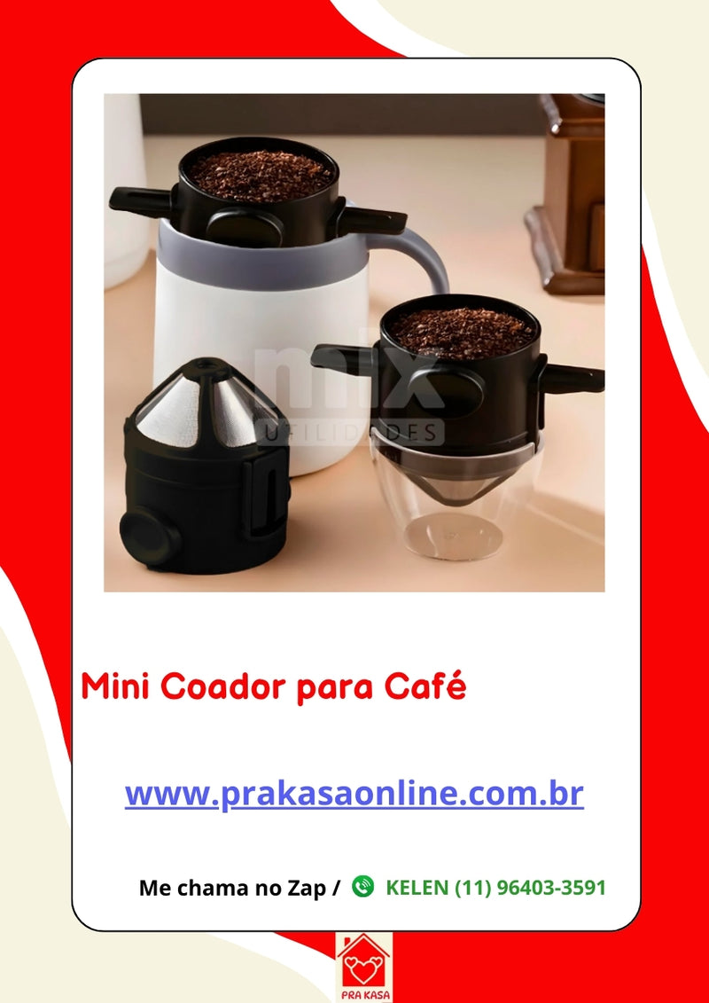 Mini Coador de Café em Aço Inox Reutilizável Monodose Filtro