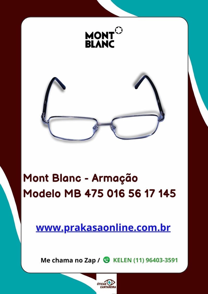 Mont Blanc - Armação  Modelo MB 475 016 56 17 145