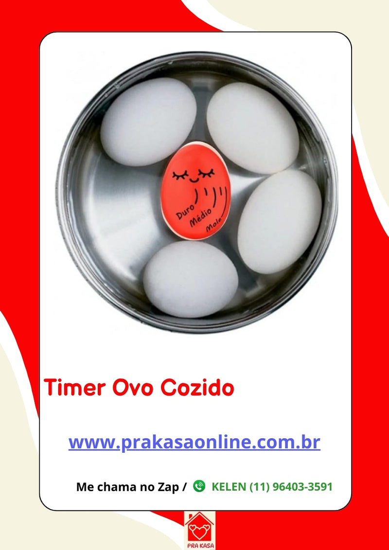 Temporizador Termômetro Timer Ovo Cozido Egg Mole Médio Duro