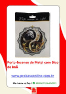 Porta-Incenso de Metal com Bico de Imã