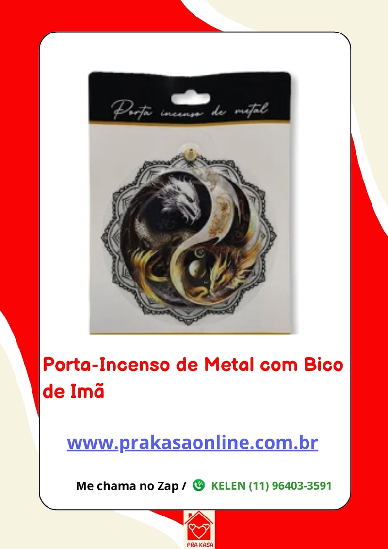 Porta-Incenso de Metal com Bico de Imã