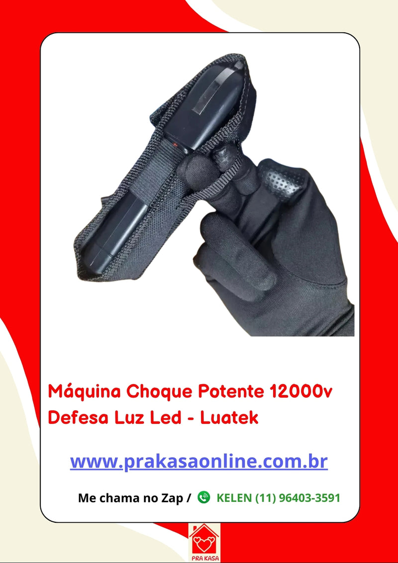 Máquina Choque Potente 12000v Defesa Luz Led - Luatek