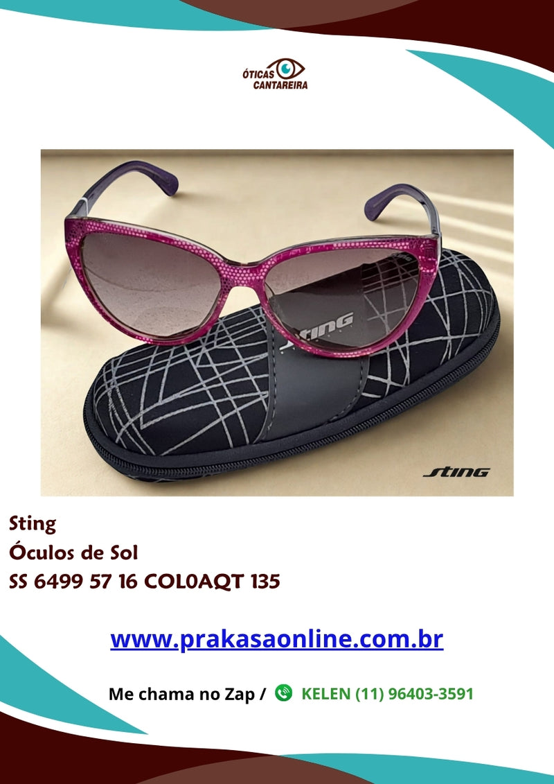 Sting - Óculos de Sol - SS 6499 57 16 COL0AQT 135