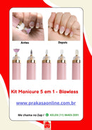 Lixadeira de Unha 5 em 1  - Manicure - Sem Fio Portátil Ponta Intercambiável Recarregável
