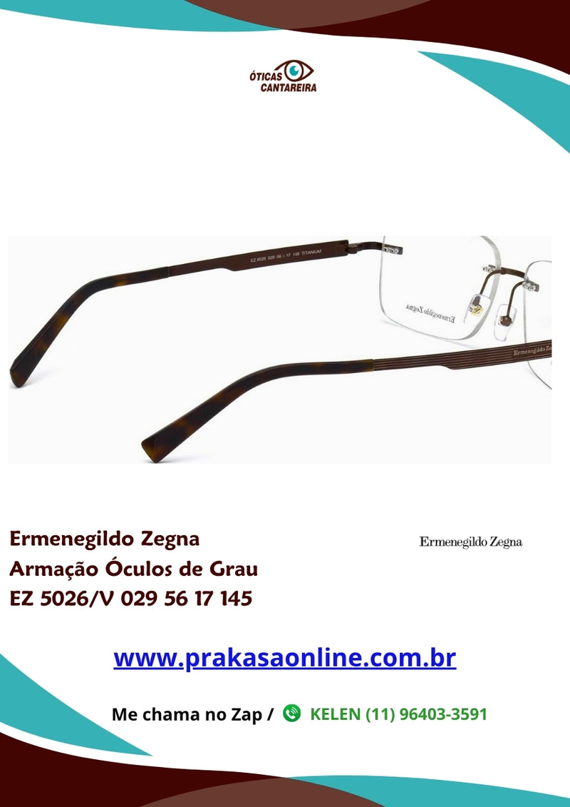 Ermenegildo Zegna - Armação Óculos de Grau - EZ 5026/V 029 56 17 145
