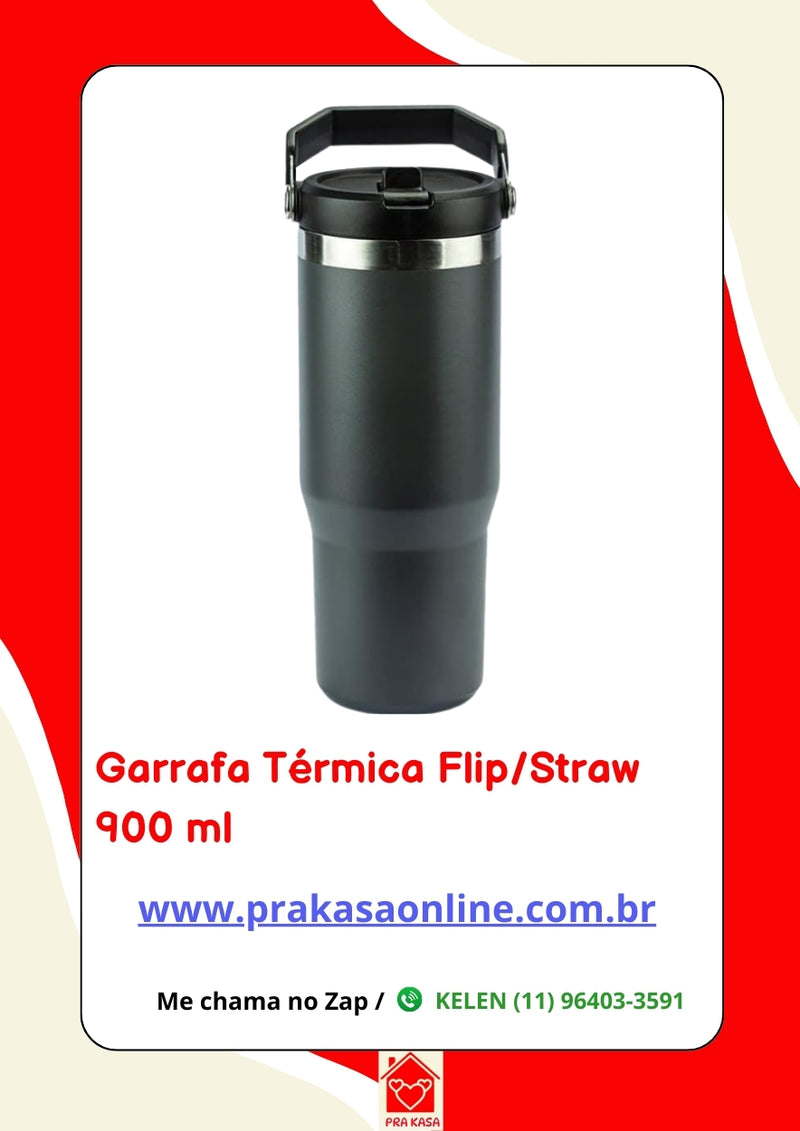 Garrafa Térmica Flip/Straw - 900 ml