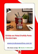 Enfeite em Metal Orelhão Porta Caneta/Lápis