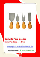 Conjunto Jogo de Utensílios para Queijo Inox 4 Peças Gourmet