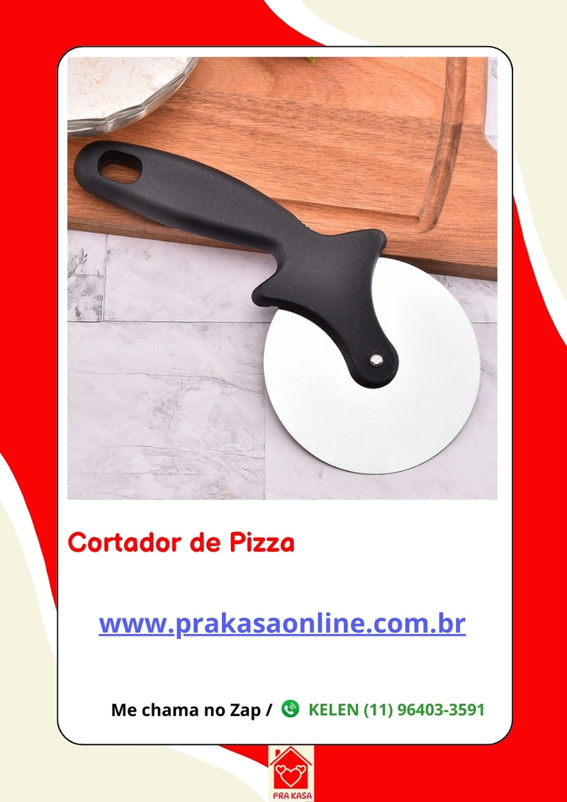Cortador Fatiador de Pizza Massas Cabo de Plástico